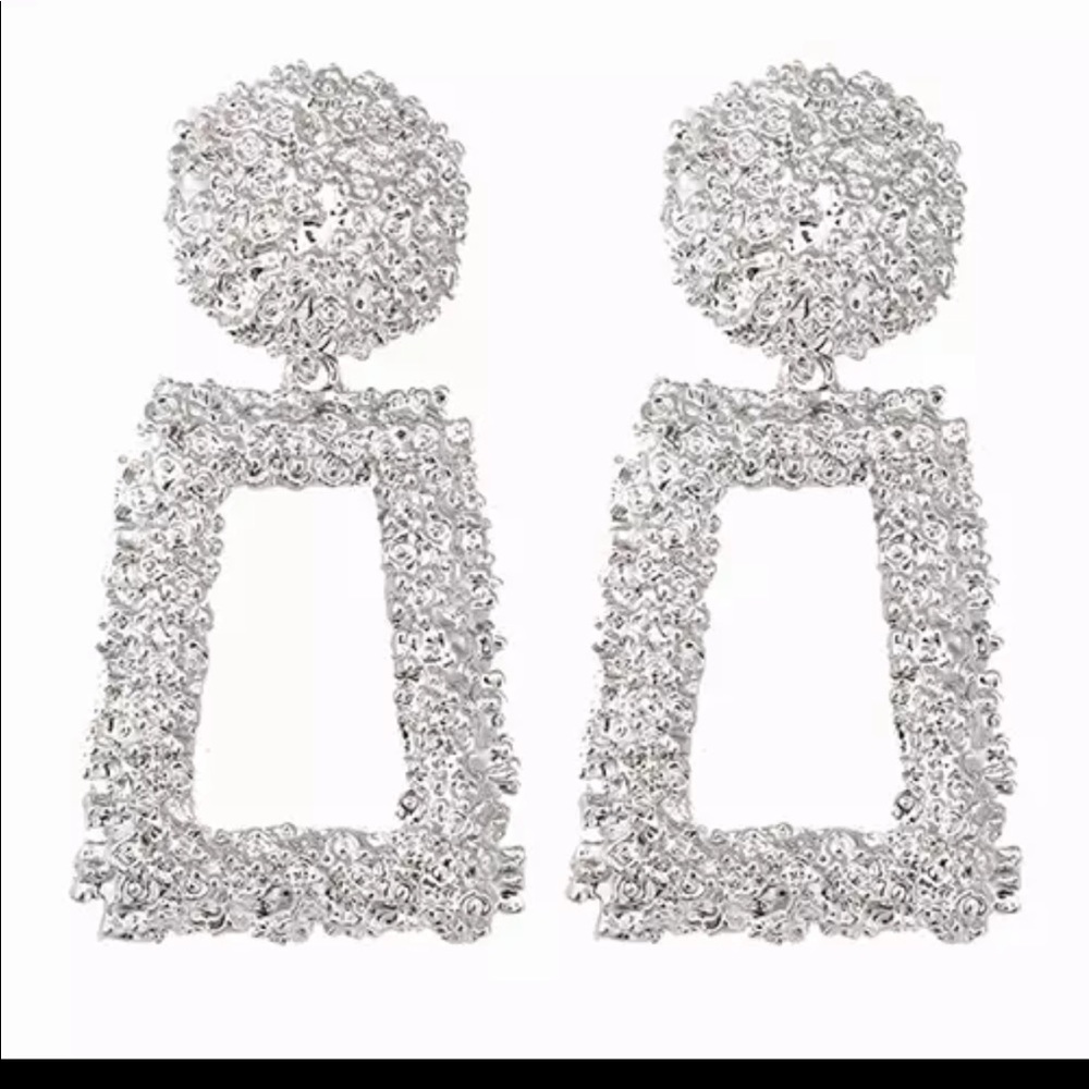 • Tatum • Etched Geometric Earrings - Picture 3 of 3